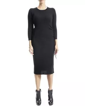 Платье-свитер миди в рубчик Max Studio, черный