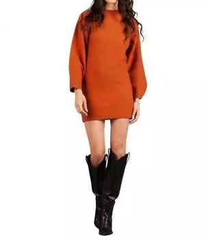 Платье-свитер Miranda с рукавами-фонариками в янтарном цвете LUCCA, цвет amber
