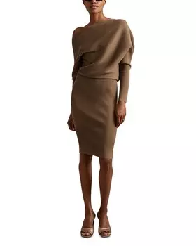 Платье-свитер REISS Лара, коричневый