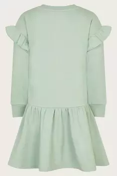 Платье свитер с единорогом из 100% хлопка Monsoon, зеленый