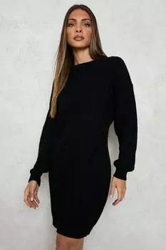 Платье-свитер с круглым вырезом Boohoo, черный