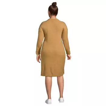 Платье-свитер с круглым вырезом размера плюс Lands' End Lounge Lands' End