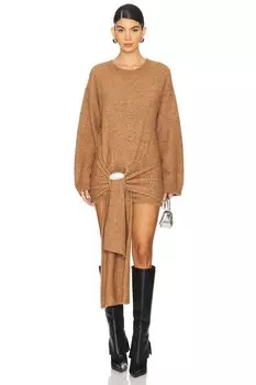 Платье-Свитер с поясом Giuseppe Di Morabito, коричневый