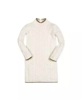 Платье-свитер с высоким воротником и высоким воротником для девочек, для малышей Hope & Henry, белый