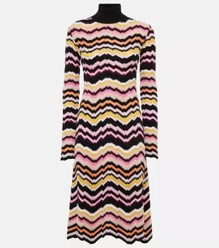 Платье-свитер с зигзагом Missoni, цвет multicolor on pink base