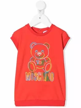 Платье-свитер Teddy Bear Moschino Kids, красный