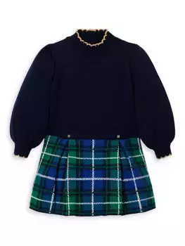 Платье-свитер в клетку тартан для маленьких девочек и девочек Janie And Jack, мультиколор