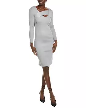 Платье-свитер в рубчик Madison Miles, серый