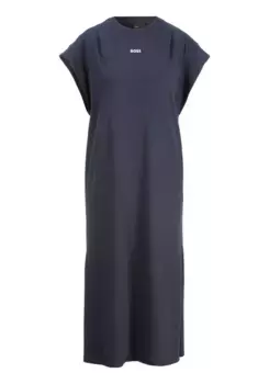 Платье-свитшот BOSS ORANGE "C_Edress_4", с широкими рукавами внахлест, синий