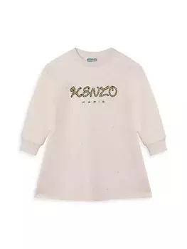 Платье-свитшот для маленьких девочек и девочек Kenzo, цвет wicker