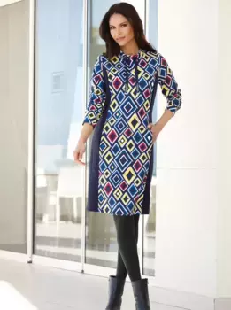 Платье-свитшот Inspirations "Платье из джерси" Inspirationen, цвет Marine-Limone-Gemustert