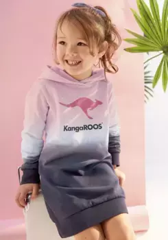 Платье-свитшот KangaROOS "для маленьких девочек", в модном цветовом градиенте, цвет Rosa-Wei-Blau