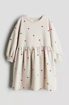 Платье свитшот оверсайз H&M, бежевый