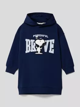 Платье-свитшот с декоративной строчкой, модель Brave Mango, темно-синий