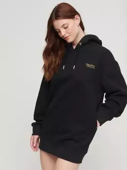 Платье-свитшот с капюшоном Superdry Essential, черный