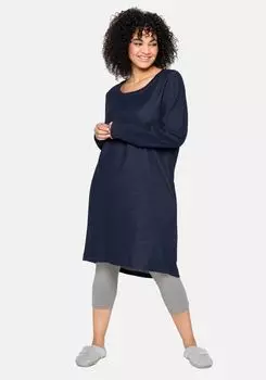 Платье-свитшот с контрастной изнанкой sheego, цвет Marine
