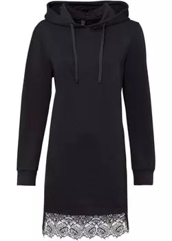 Платье-свитшот с кружевом Rainbow, черный