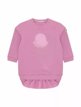 Платье-свитшот с логотипом Moncler, розовый