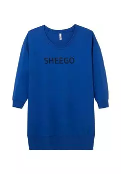 Платье-свитшот с логотипом спереди sheego, цвет Royalblau