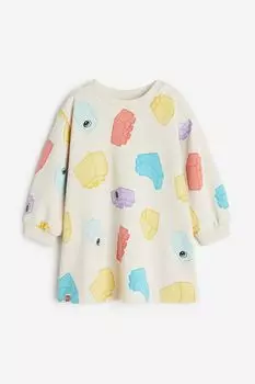 Платье-Свитшот с мотивным принтом H&M, бежевый