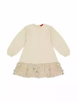 Платье-свитшот с перьями Max&Co, бежевый