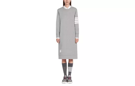 Платье-свитшот с рукавами 4 планки THOM BROWNE, серый