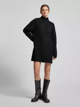 Платье-свитшот с воротником-стойкой, модель «Ола» EDITED, черный