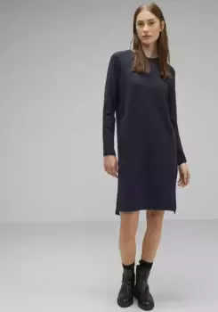 Платье-свитшот STREET ONE с разрезами по бокам, синий