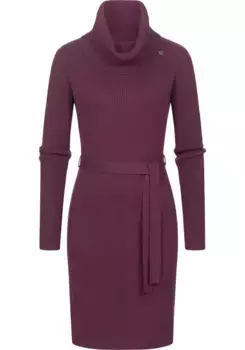 Платье-свитшот в стиле Ragwear "Мийя", теплое зимнее платье с широкой водолазкой, цвет Pflaume