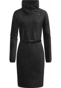 Платье-свитшот в стиле рэгвир "Белита", теплое вельветовое платье с широким воротником-трубой Ragwear, серый