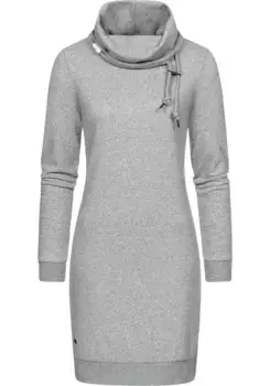 Платье-свитшот в стиле рэгвир "Chloe Solid", стильное платье с длинными рукавами и этническим узором Ragwear, серый