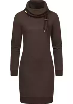 Платье-свитшот в стиле рэгвир "Chloe Solid", стильное платье с длинными рукавами и этническим узором Ragwear, коричневый