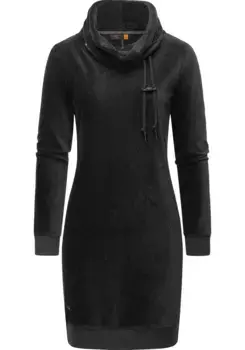 Платье-свитшот в стиле рэгвир "Chloe Velvet", стильное бархатное платье с длинными рукавами Ragwear, серый