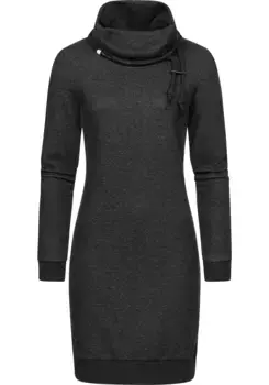 Платье-свитшот в стиле рэгвир "Chloe Solid", стильное платье с длинными рукавами и этническим узором Ragwear, серый