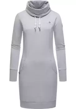 Платье-свитшот в стиле рэгвир "Дитик", стильное платье с длинными рукавами и практичными карманами Ragwear, серый