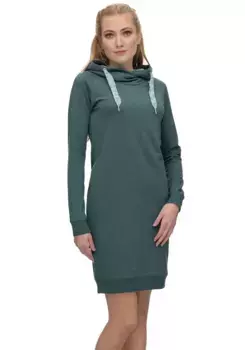 Платье-свитшот в стиле рэгвир "DRESS DEVVA SWEAT" с эффектной кулиской Ragwear, зеленый
