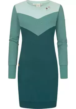 Платье-свитшот в стиле рэгвир "Trega Dress Organic", стильное платье с длинными рукавами на зиму Ragwear, голубой