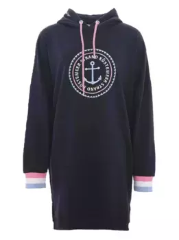 Платье-свитшот Zwillingsherz, с капюшоном, вышивкой спереди, капюшонами, цвет морской волны