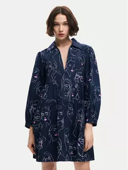 Платье свободного кроя для повседневной носки Desigual, синий