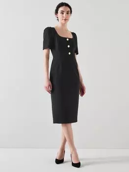 Платье свободного кроя из крепа LKBennett Folly, черный