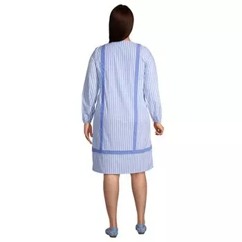 Платье свободного кроя из поплина Lands End больших размеров с разрезом по горловине Lands' End