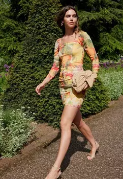 Платье свободного кроя KEW COLLECTION SQUARE NECK TALL Next, желтый