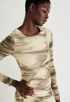 Платье свободного кроя NMLESLEY RUCHING SHORT DRESS Noisy May, темно-коричневый