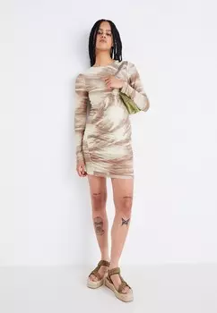 Платье свободного кроя NMLESLEY RUCHING SHORT DRESS Noisy May, цвет Beige