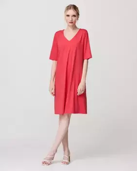 Платье свободного кроя с V-образным вырезом Escorpion, красный