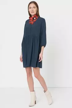 Платье свободного кроя со сборками Esprit, синий