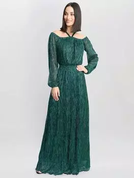 Платье sylvia из металлического плисса Gina Bacconi, зеленый