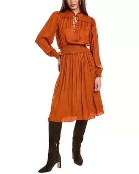 Платье T Tahari с разрезом на шее, красный