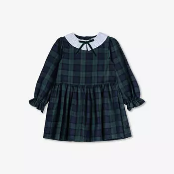 Платье Tabitha из хлопка в клетку 2-11 лет Trotters, темно-синий