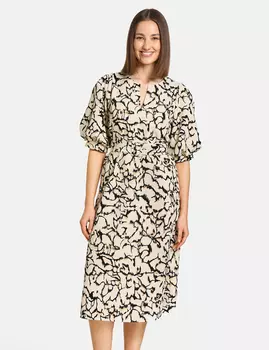 Платье TAIFUN Langarm kurz, цвет Light Creme gemustert